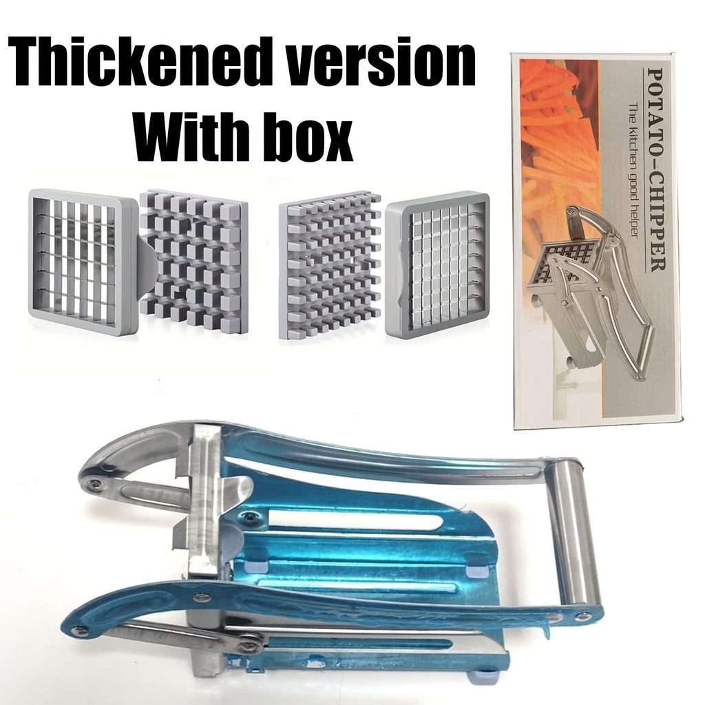 With Hanging Hook Easy Storage Vegetable Cutter, Stainless Steel French Fry Chopper, Multi-use Onion Potato Cucumber Slicer Essential Kitchen Gadgets