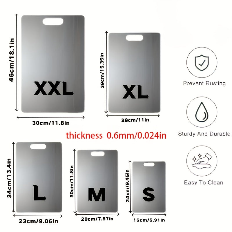 Double Sided Food Grade Stainless Steel Cutting Board | Non-Slip Hygienic Dishwasher Safe Kitchen Chopping Board