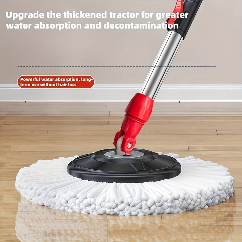 Hands-Free Dual Drive Pedal Spin Mop 4/8/12Pcs | Telescopic Handle Rotary Floor Mop with Bucket for Home Cleaning