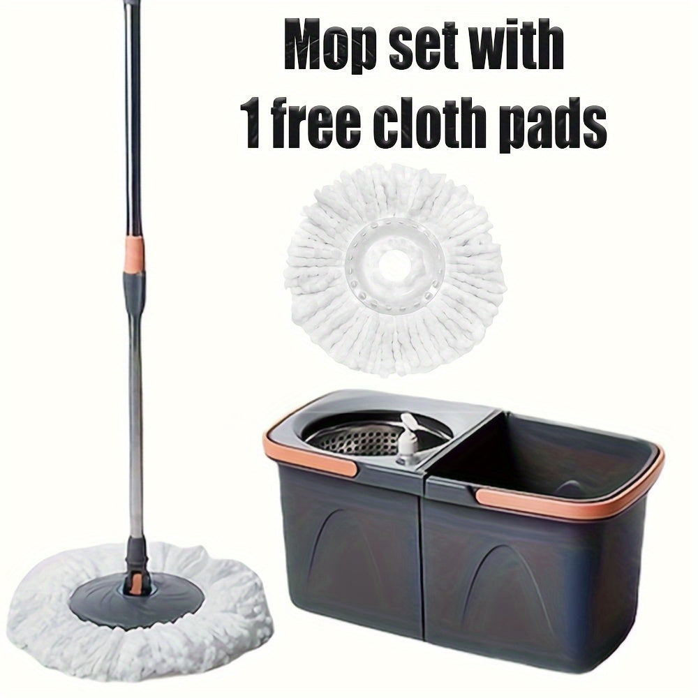 Hanging Storage Spin Mop with Hands-Free Wash Bucket, Wet & Dry Floor Mop Come with Extra Refill Heads, Must-have Cleaning Gadget for Back to School, Halloween, Christmas Household Clean