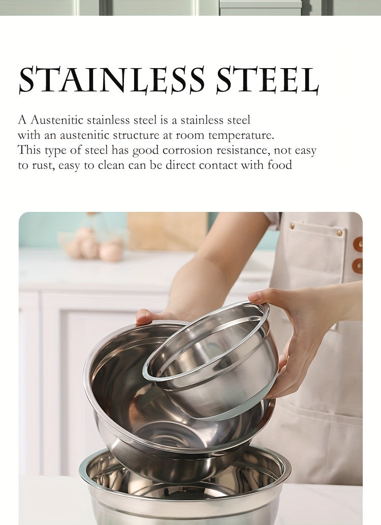 Non-Slip Sealed Lid Stainless Steel Nesting Bowls | Mint Green 10/15/29Pcs Kitchen Storage Prep Bowls