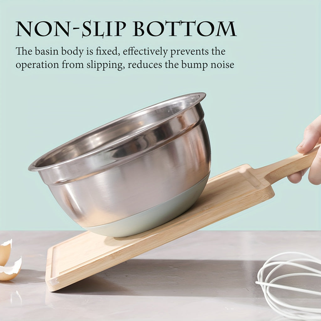 Non-Slip Sealed Lid Stainless Steel Nesting Bowls | Mint Green 10/15/29Pcs Kitchen Storage Prep Bowls