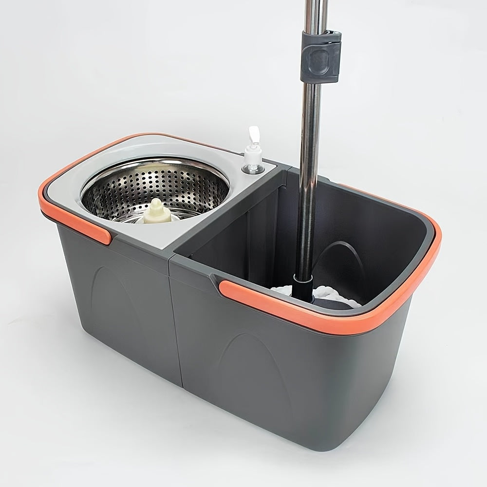 Hanging Storage Spin Mop with Hands-Free Wash Bucket, Wet & Dry Floor Mop Come with Extra Refill Heads, Must-have Cleaning Gadget for Back to School, Halloween, Christmas Household Clean