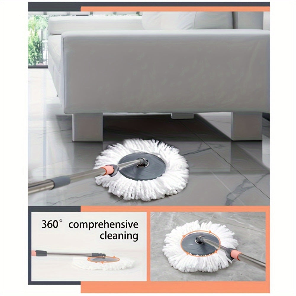 Hanging Storage Spin Mop with Hands-Free Wash Bucket, Wet & Dry Floor Mop Come with Extra Refill Heads, Must-have Cleaning Gadget for Back to School, Halloween, Christmas Household Clean