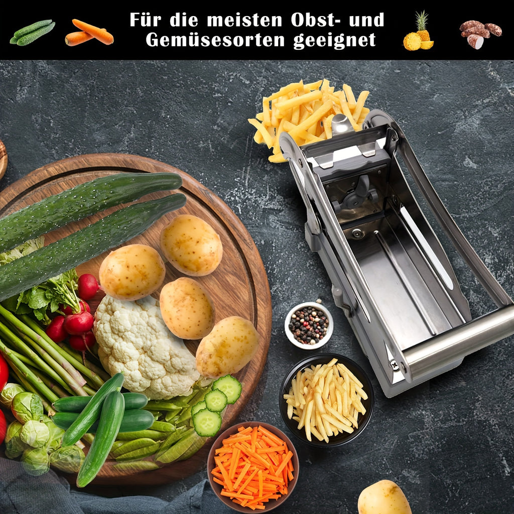 With Hanging Hook Easy Storage Vegetable Cutter, Stainless Steel French Fry Chopper, Multi-use Onion Potato Cucumber Slicer Essential Kitchen Gadgets
