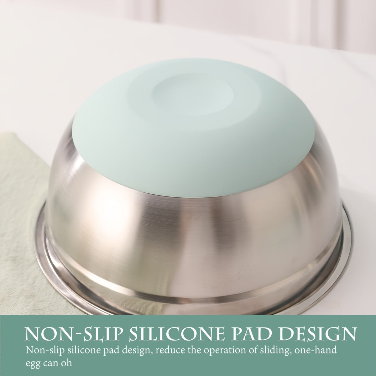 Non-Slip Sealed Lid Stainless Steel Nesting Bowls | Mint Green 10/15/29Pcs Kitchen Storage Prep Bowls