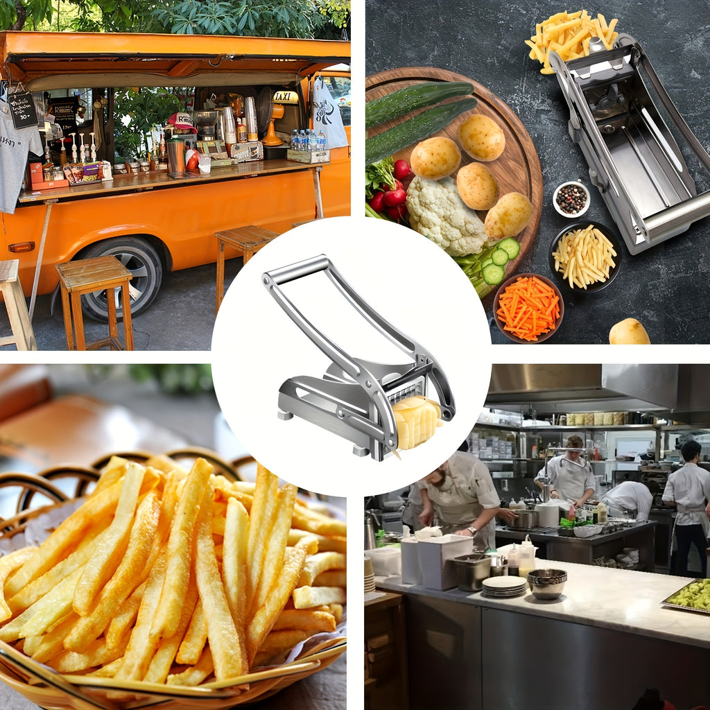 With Hanging Hook Easy Storage Vegetable Cutter, Stainless Steel French Fry Chopper, Multi-use Onion Potato Cucumber Slicer Essential Kitchen Gadgets