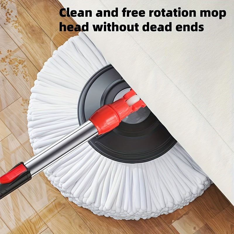 Hands-Free Dual Drive Pedal Spin Mop 4/8/12Pcs | Telescopic Handle Rotary Floor Mop with Bucket for Home Cleaning