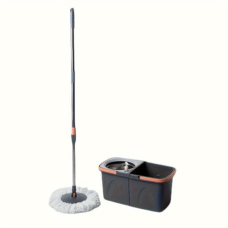 Hanging Storage Spin Mop with Hands-Free Wash Bucket, Wet & Dry Floor Mop Come with Extra Refill Heads, Must-have Cleaning Gadget for Back to School, Halloween, Christmas Household Clean