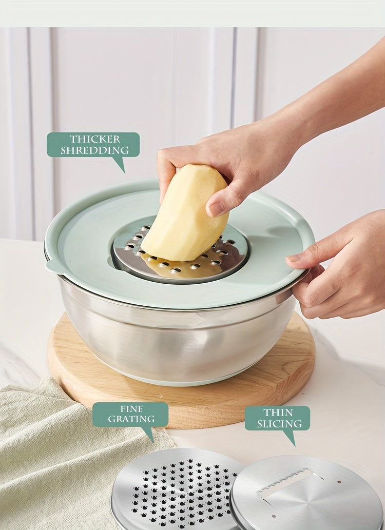 Non-Slip Sealed Lid Stainless Steel Nesting Bowls | Mint Green 10/15/29Pcs Kitchen Storage Prep Bowls