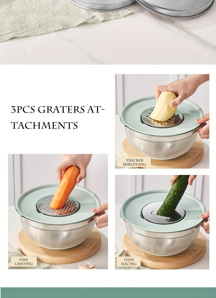 Non-Slip Sealed Lid Stainless Steel Nesting Bowls | Mint Green 10/15/29Pcs Kitchen Storage Prep Bowls